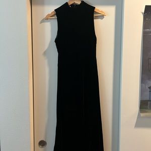 SILX by August Silk High Neck Velvet Floor Length Dress